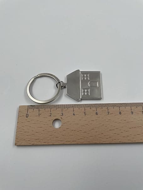 1 st Hus med fönster nyckelring Silver metall nyckelring - lager-FA-