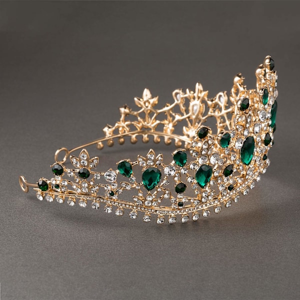 Smaragd Bryllups Tiara til Kvinder, Brud Krone Prinsesse Tiara Hoved