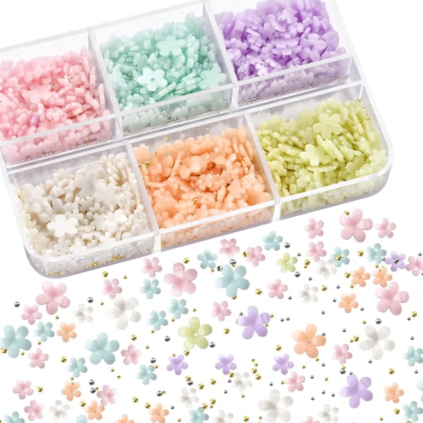400 kpl Nagelberlocker akryylikynsille 3D akryylikukka
