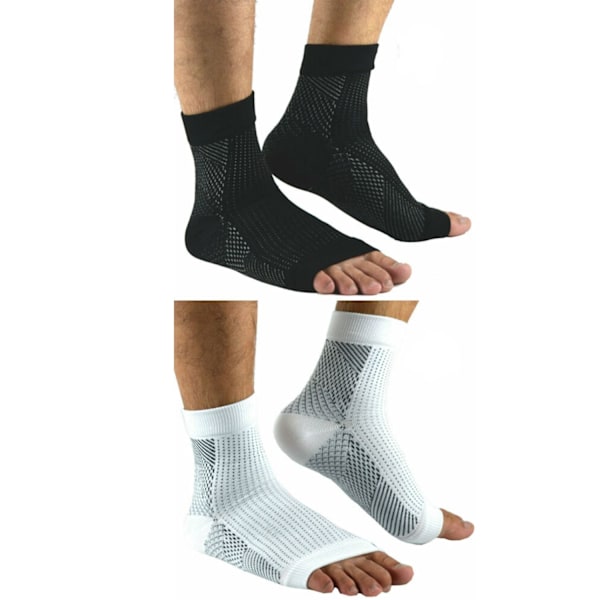 2 par fotstrømper Plantar Fasciitis kompresjonsstrømper L/XL