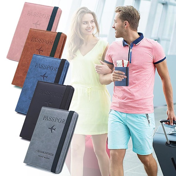RFID-beskyttet rejsepengepung passskab grå gray 2-Pack