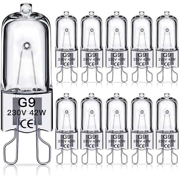 G9 Halogenlampor 42W, 230V, 10-pack
