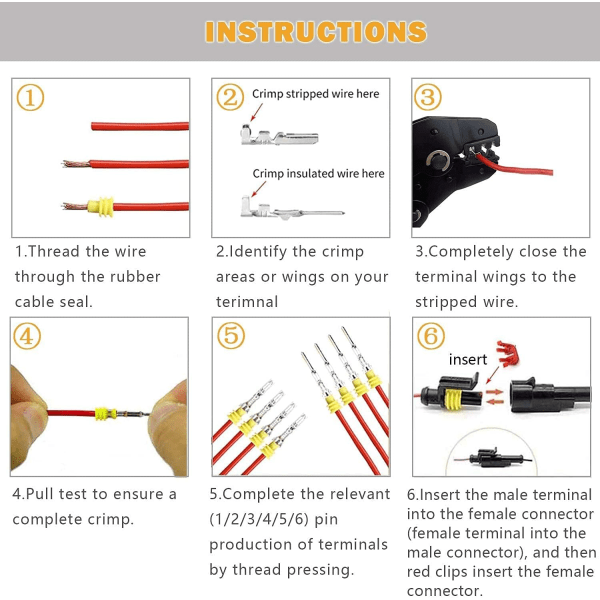 15 kit 2 stift 3 stift 4 stift bil vattentät elektrisk kontakt, C