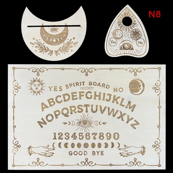 Divination pendeltavle i trægraveret magisk tavle Ouija Boa - Perfekt 8