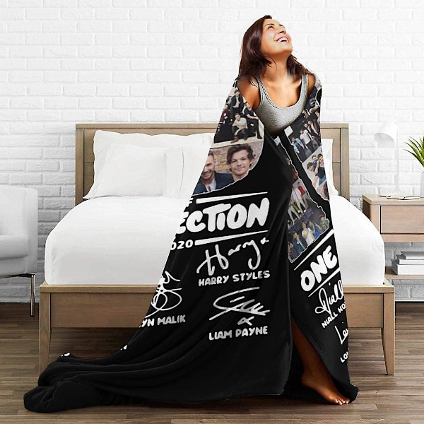 1d 10 År Med One Direction Plysstoffilt Ultrablød Mikrofleecefilt Filmfilt Sofafilt Til Seng Sofa Stue Velsammensættet Be 80x60in 200x150cm