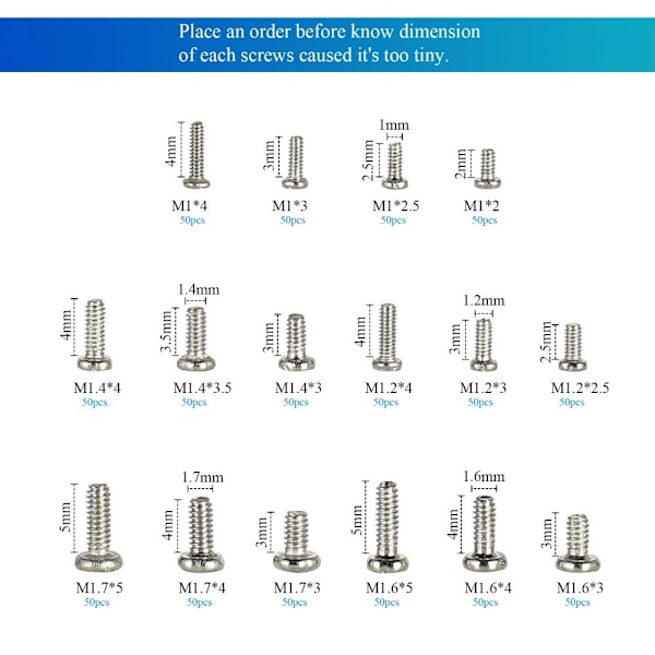 800 kpl Pieni Ruuvisetti Pienet Ruuvit Micro Screws Set