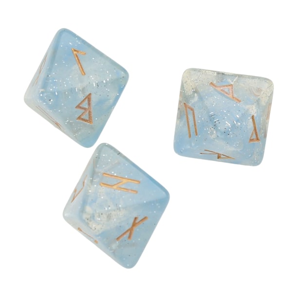 3 st Hartsstärningar Set 8-sidiga Runtärningar Resin Assorted Polyhedriska tärningar Set Polyhedrisk Divination Bordstavla Tärning Blue 0.02