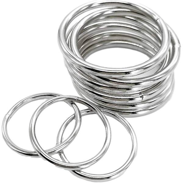 Metallringer 2 tommer for plantehengere Stål Sølv Ringer Metall Aros De Metal Para Macrame10 Pakke 60mm Små Metall O-ringer