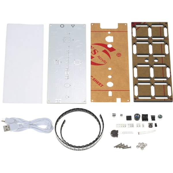 Klokke DS3231 4-sifret DIY digital LED-klokkekit med regnbuefarge