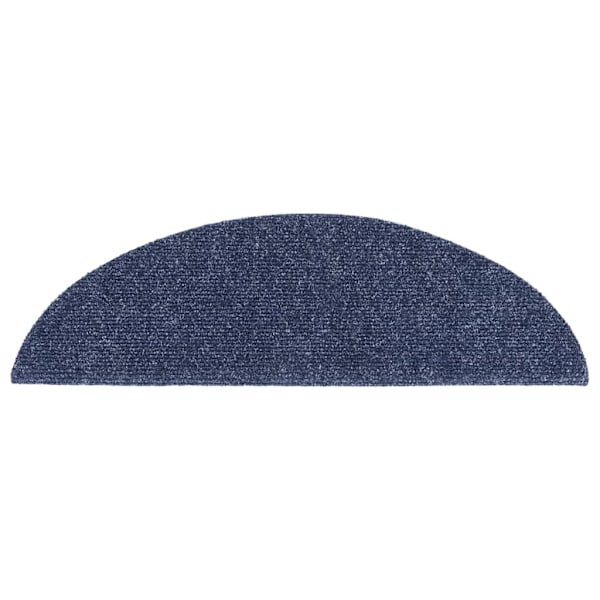 vidaXL Trappstegsmattor självhäftande 15 st brodyr 56x17x3 cm blå blue 2430