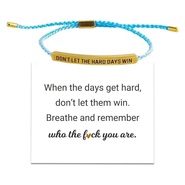 CTDWNT Låt inte de svåra dagarna vinna armband för kvinnor och män, Inspirerande blue onesize