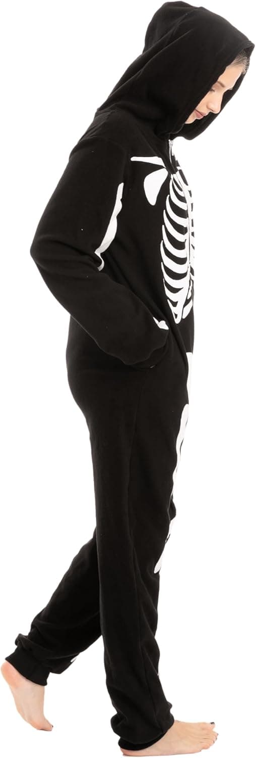 Unisex skelet-onesie-pyjamas med hætte til voksne-FA-