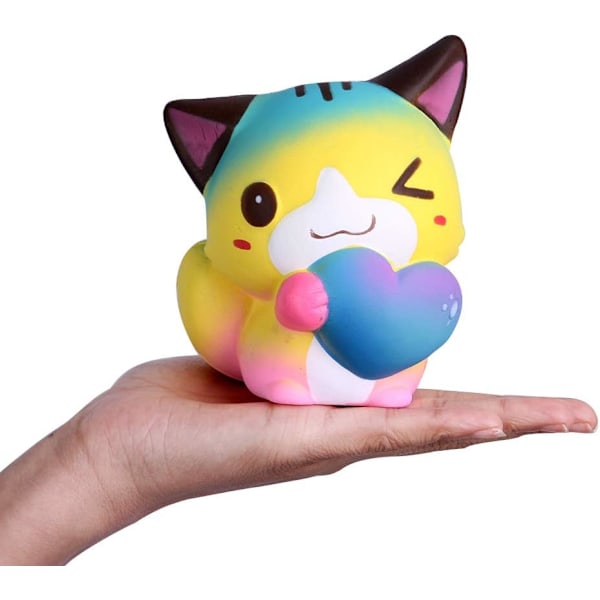Squishies Kattkärlek Hjärta Kawaii Mjuk Squishy Långsamt Stigande Doftande Djur Squishies Stressavlastande Leksaker Prime Collection Present 1st