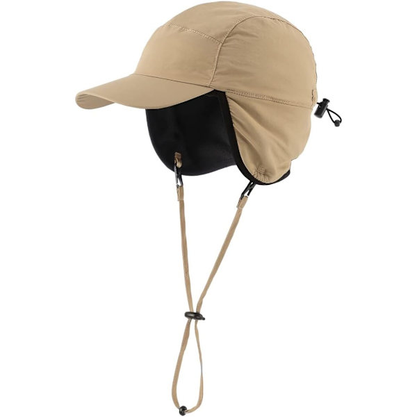 Racy Utomhus Baseballkeps för Män Vattentät Vinter Öronlapp Mössa Khaki Stor