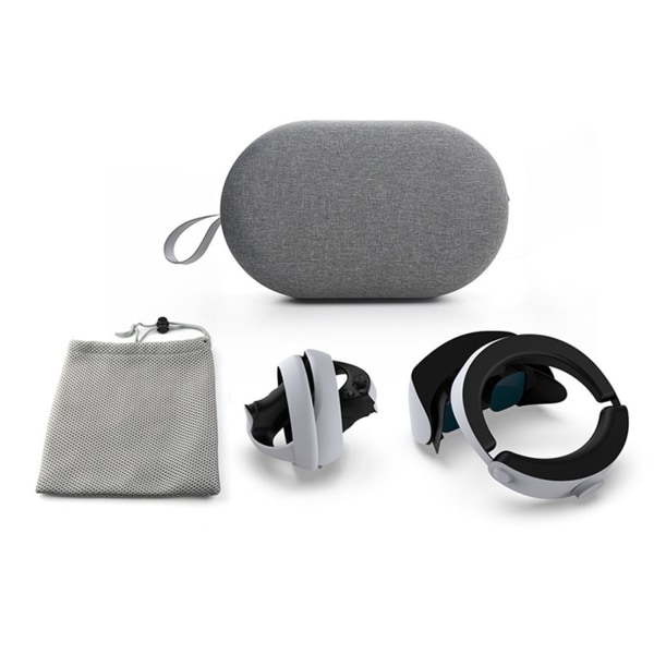 PS VR2 -pelikonsolin säilytyskotelo vetoketjulla ja suojakuorella, harmaa gray