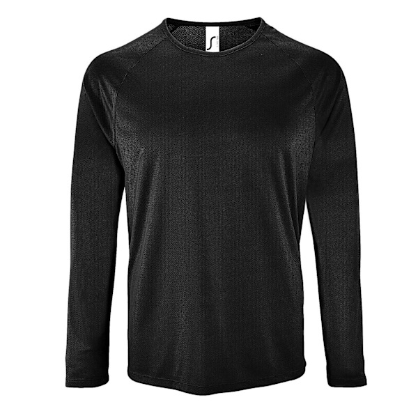 SOLS Sporty Långärmad Funktionströja L Svart Svart Black L