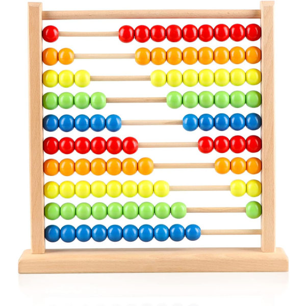 Træ Abacus Matematikspil med 100 Perler til Børn