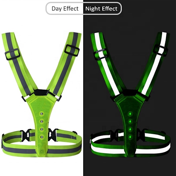 JULKLAPP Refleksvest med LED-belysning foran og bak - Svart svart