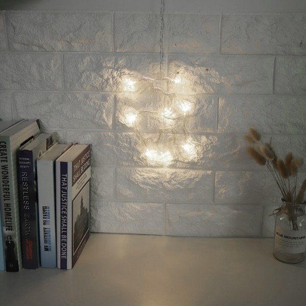 8 LED-lamper Kobbertråd Batteridrevet Rådyrstreng Hængende Lys
