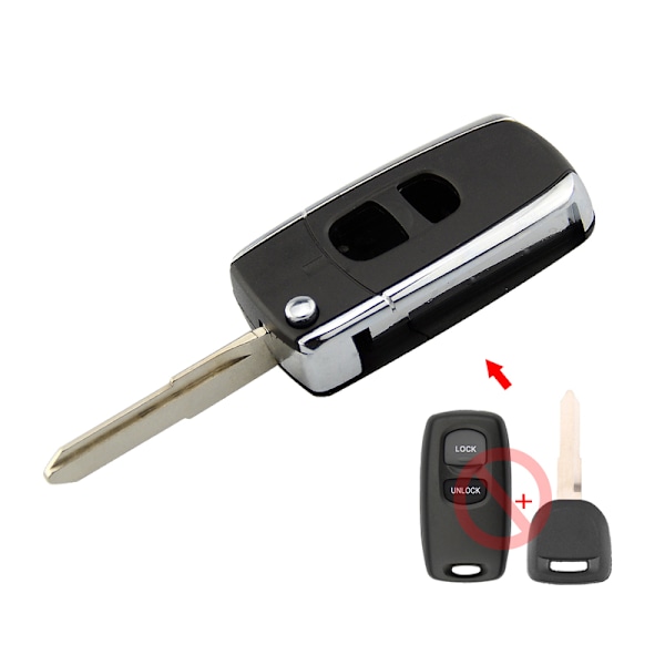 Nøglehus til fjernbetjening, foldbar og ubeskåret blad, til Mazda 2 3 6 323 626 Old Remote Control