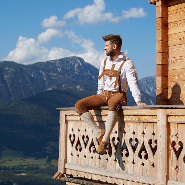 tectake Lederhose Steigerwald Ruskea Brown L