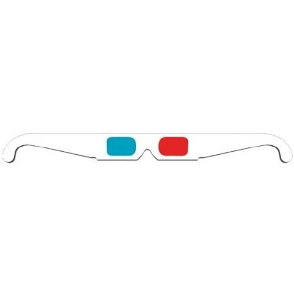 Blå handtruck 50 par röd/cyan kartong 3D-glasögon - vit ram