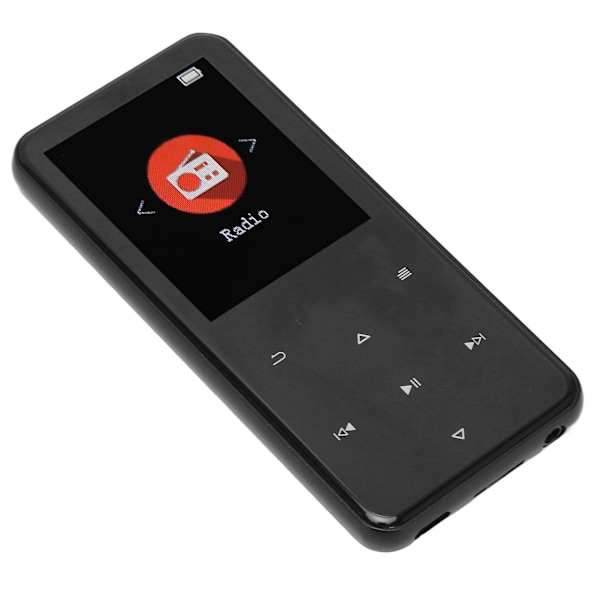 MP3-soitin 2,4 tuuman Smart HD melunvaimennus kosketusnäppäin FM-radio 16 Gt Bluetooth 5.0 musiikkisoitin muistikortilla Musta 128 Gt muistikortti 0.5
