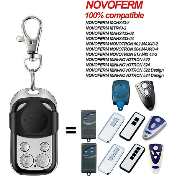Novoferm Novotron 502:n kanssa yhteensopiva korvaava autotallin kaukosäädin
