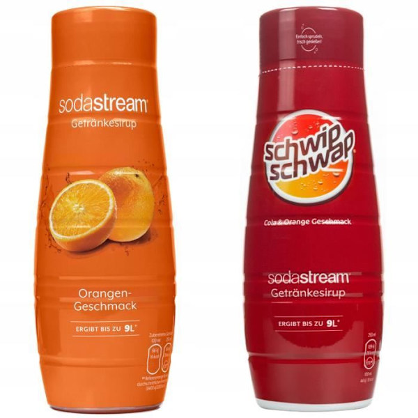 Sodastream Orange og Schwip Schwap Cola Sirup Sæt 440ml