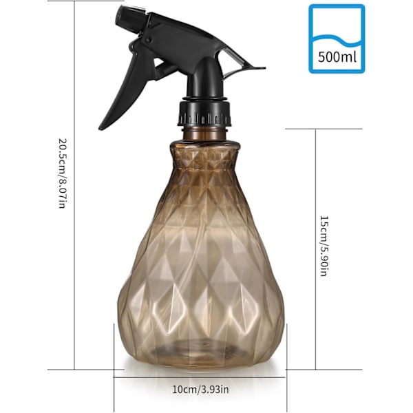 2 stycken 500 ml tomma påfyllningsbara sprayflaskor, tomma plastvattenflaskor, sprayflaska, sprayflaska för växter trädgård, rengöring-FA-