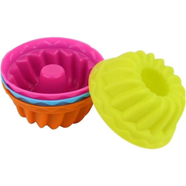 16 genanvendelige muffinforme, minipumpesilikone cupcake non-stick bageforme forme 4 farver