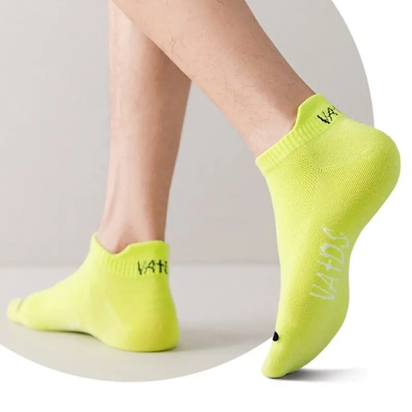 5 par Värikkäät Ankkurit No Show -sukat Miehille Hengittävät Katumuoti Urheilu Deodorantti Näkymätön Matkustaminen Juoksusukat Satunnainen 5 paria Random 5 Pairs one size