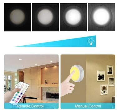 LED-spotlights 6 stk med 2 fjernkontroller Hvit 150