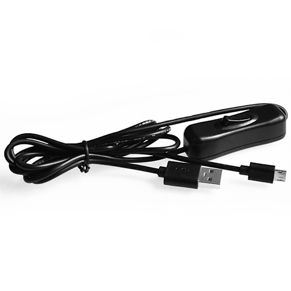 1m USB till Micro USB med På/Av-brytare Laddare Power för Raspberry Pi black