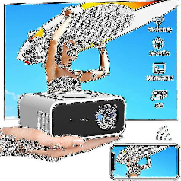 4k projektor 7500 lumen 1080p 3d led mini wifi video hjemmebio Dz(svart)-Yvan