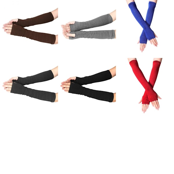 Armvarmere enfarget, fingerløse & halvlange Bru brown one size