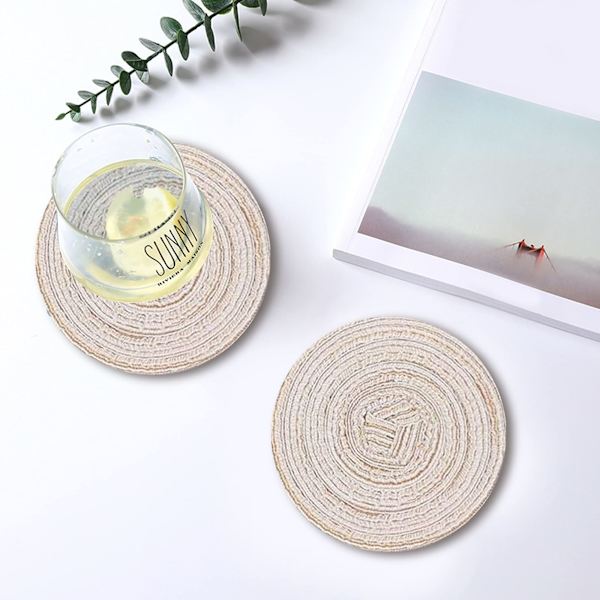 Bordstabletter Set om 8, Runda Flätade Vävda Placemats, 38cm