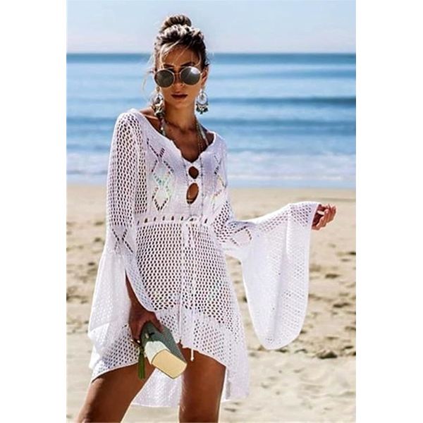 Strikkebikini Cover-Up Strandkjole