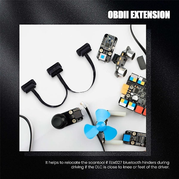 OBDII-förlängning Dubbelkontakt Y-gren OBD OBD2 16-stifts hane till hona Koppling Platt+Tunn för