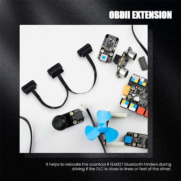 OBDII-forlengelse Dobbelkontakt Y-gren OBD OBD2 16-pins hann til hunn Kobling Flatt+Tynn for