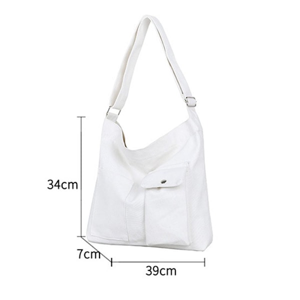 Damen Tote Canvas Håndveske Skulderveske SVART black