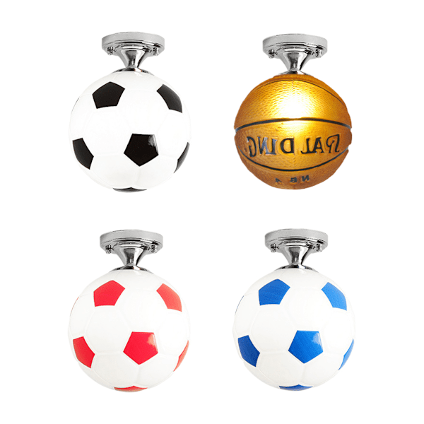 Fodbold LED-loftlampe Lysende Fodboldstang Med Red