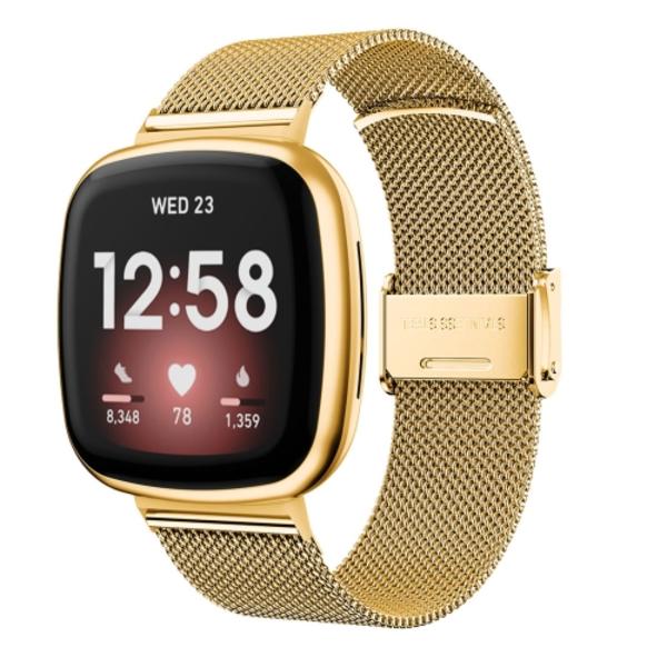Universal Metal Rustfrit Stål Spænde Watch Band til Fitbit Versa 4 / Sense 2 Gold