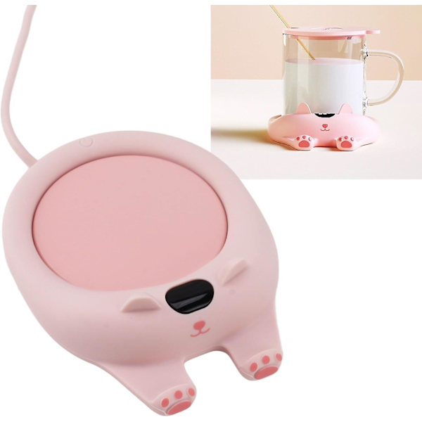 Kaffekoppvärmare, Söt Katt Smart Dryckesvärmare Med 3 Temperaturer, Elektrisk Koppvärmare Auto Avstängning För Keramiska Koppar Mjölkglas fw pink