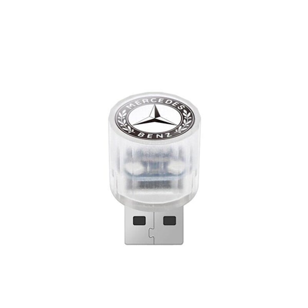 Bil USB LED-lampe med logo - Enkel installasjon - Bildørrlampe - Ideell for bilinnredning benz