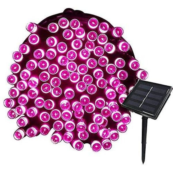 22m Solcelle Fe Lys 200 Led 8 Streng Lys Ideel Have Pink