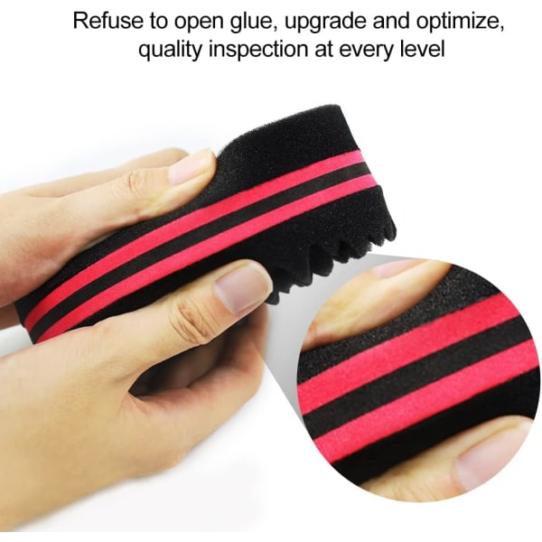 Hårsvampbørste, store hull (14 mm hull) Afro Curl Sponge, dobbeltsidig oval magisk twist spoler bølge hårsvamp for hjem og frisør