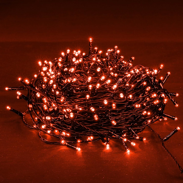 Ljusstake med 200 LED-lampor, 20 meter lång, för julbelysning Orange-FA6- Orange 400 LED