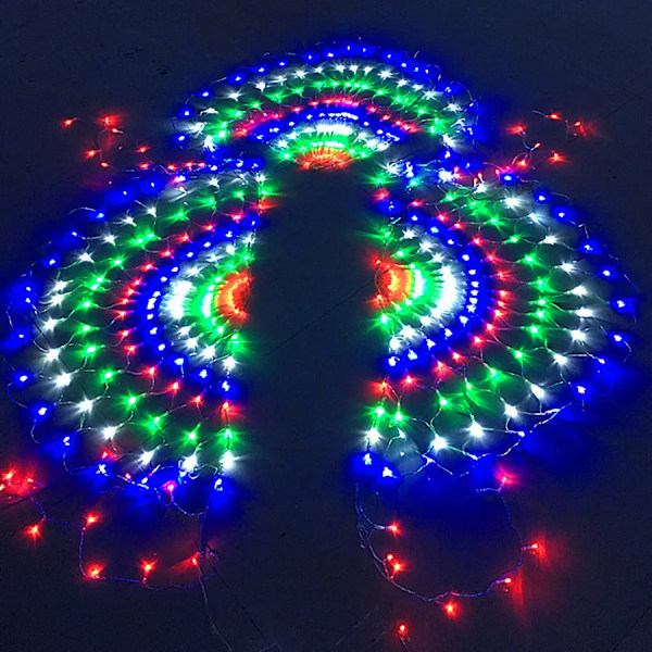 Peacock LED-verkkovalo Ulkoilmaverkkovalo 3M 424LED 3st Ikkunaruutu Ketjuvalo Tausta Seinä Joulu Fairy Light Multicolor