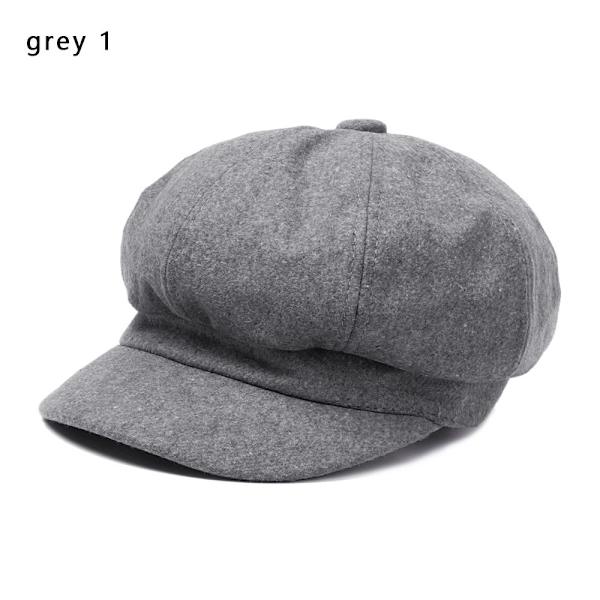 Åttakantiga kepsar, målarkepsar, nyhetspojkekepsar, dam basker, GRÅ grey 1